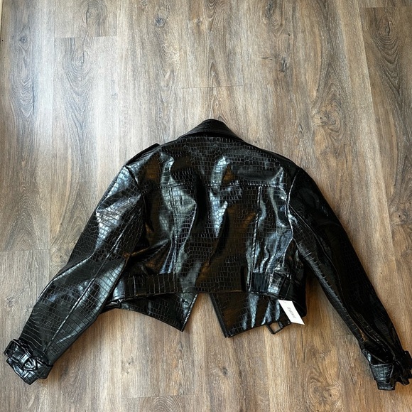 Bardot Croc Biker Jacket XS New - Picture 9 of 11